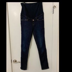 Dark wash skinny maternity jeans